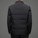 Mens Casual Color Stand-collar White Duck Down Warm Down Jacket
