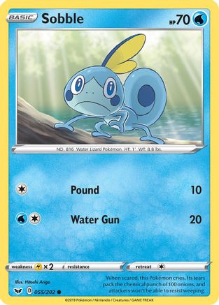 Sobble () 055/202 - SWSH01 Sword & Shield Base Set Reverse Holofoil