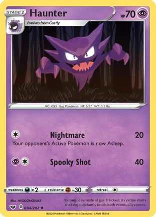 Haunter 084/202 - SWSH01 Sword & Shield Base Set Reverse Holofoil