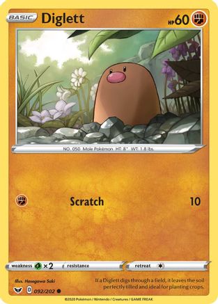 Diglett 092/202 - SWSH01 Sword & Shield Base Set