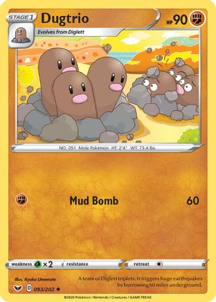 Dugtrio 093/202 - SWSH01 Sword & Shield Base Set