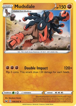 Mudsdale 106/202 - SWSH01 Sword & Shield Base Set Reverse Holofoil