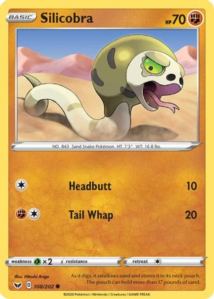 Silicobra 108/202 - SWSH01 Sword & Shield Base Set