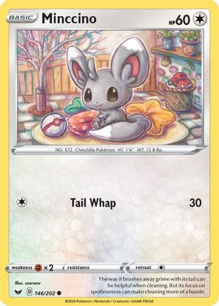 Minccino 146/202 - SWSH01 Sword & Shield Base Set Reverse Holofoil