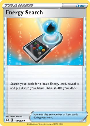 Energy Search 161/202 - SWSH01 Sword & Shield Base Set Reverse Holofoil
