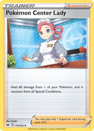 Pokemon Center Lady 176/202 - SWSH01 Sword & Shield Base Set Reverse Holofoil