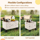 Large Foldable Utility Cart with 2-Tier Storage Crates and Telescoping Handle