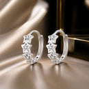 925 Sterling Silver Earrings with Pavé Setting, Size: 13*5mm, for Women