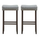 Set of 2 Nailhead Saddle Bar Stools 29 Inch Height
