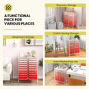 20 Drawers Rolling Storage Cart Studio Organizer-Gradient Pink