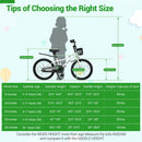20 Inch Kids Bike Adjustable with Kickstand and Storage Basket for Aged 8+ Years
