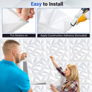 20-Pack 3D Wall Panels with Decorative Diamond Patterns-White