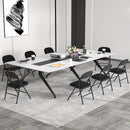 2 Pack Folding Chairs with Metal Frame and PVC Leather for Indoor Outdoor-Black