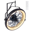20" Wall Mounted Fan with Dimmable LED Light & Remote