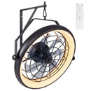 20" Wall Mounted Fan with Dimmable LED Light & Remote