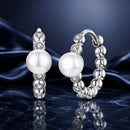 925 Sterling Silver White Gold Plated Moissanite & Pearl Earrings for Women