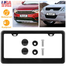 License Plate Frame Rustproof Waterproof Carbon Fiber Black License Plate Frame 2 Holes w/ Bolts Washer Caps for USA/Canada Standard