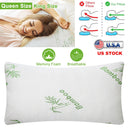 Bamboo Memory Foam Pillow Hypoallergenic Bed Pillow For Head Neck Rest Sleeping Shredded Pillow W/ Washable Cover