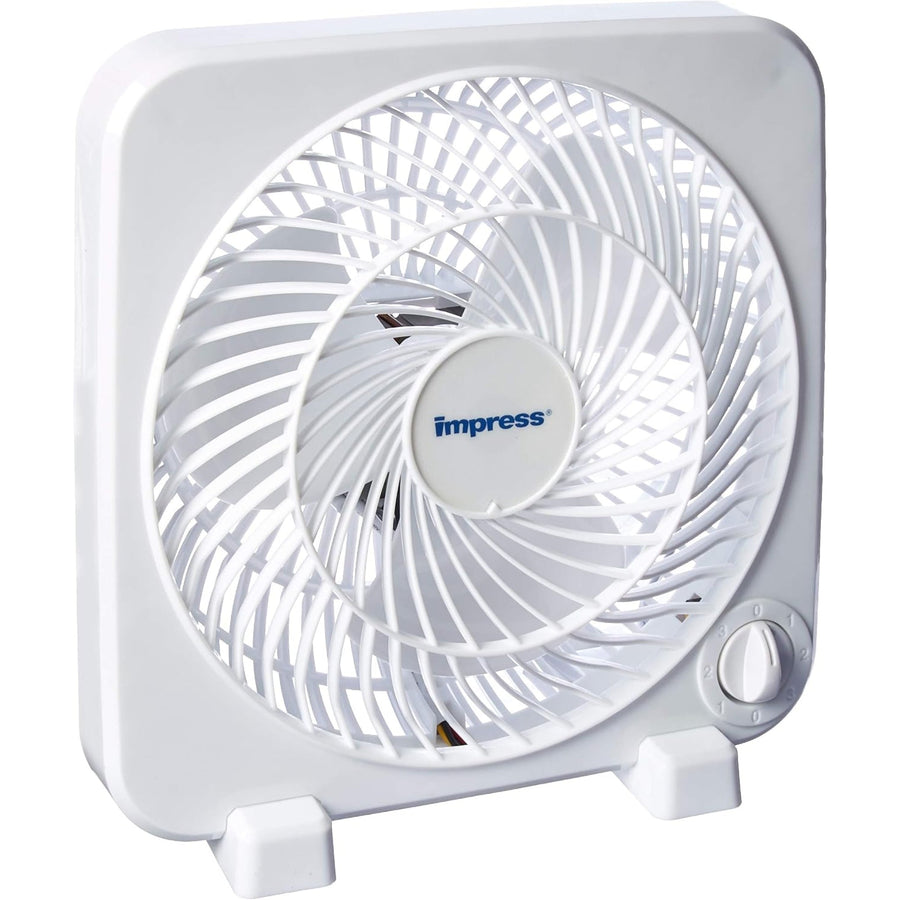 Impress 3-Speed Box Fan - 9-Inch - White - IM-719BX