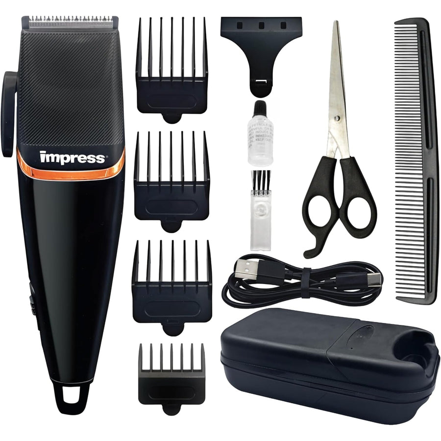 Impress 12-Piece USB-C Rechargeable Hair Clipper Kit - IM-903RCH