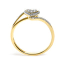 10K Yellow Gold Diamond Accent Filigree Heart Promise Ring (I-J Color, I3 Clarity)- Size 7