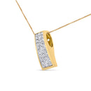 14K Yellow Gold 1 1/2 cttw Princess Cut Diamond Greek Column Pendant Necklace (G-H, VS1-VS2)