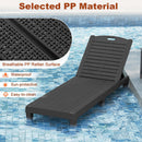 Outdoor PP Chaise Lounge Chairs Set of 2 with 4-Position Adjustable Backrests