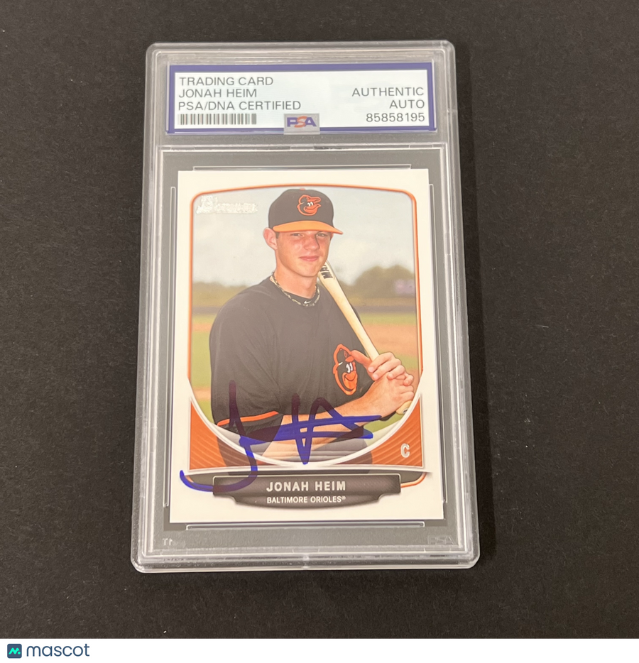 2013 Topps Bowman Briefing #BDPP50 Jonah Heim Signed Card PSA Slabbed Orioles