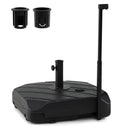 211 LBS Fillable Patio Umbrella Base with Wheels and Telescopic Pull Rod