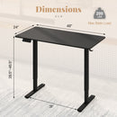 48 Inch x 24 Inch Ergonomic Electric Standing Desk with 3 Memory Settings for Home Office