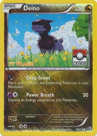 Deino (Pokemon League) [1st Place] 097/113 - League & Championship Cards Reverse Holofoil
