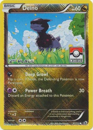 Deino (Pokemon League) [2nd Place] 097/113 - League & Championship Cards Reverse Holofoil