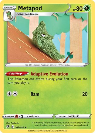 Metapod 002/192 - SWSH02 Rebel Clash Reverse Holofoil