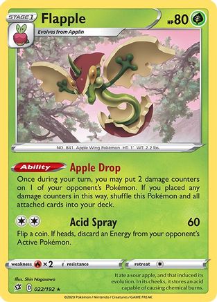 Flapple 022/192 - SWSH02 Rebel Clash Holofoil