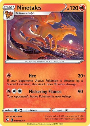 Ninetales 025/192 - SWSH02 Rebel Clash Reverse Holofoil