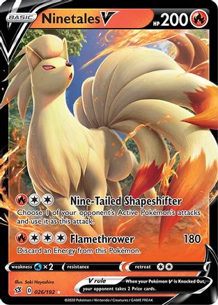 Ninetales V 026/192 - SWSH02 Rebel Clash Holofoil