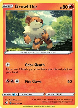 Growlithe 027/192 - SWSH02 Rebel Clash Reverse Holofoil