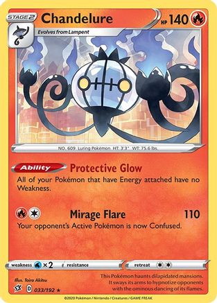 Chandelure 033/192 - SWSH02 Rebel Clash Reverse Holofoil