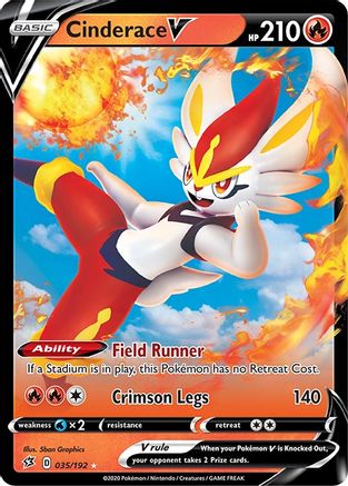 Cinderace V 035/192 - SWSH02 Rebel Clash Holofoil