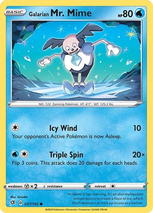 Galarian Mr. Mime 037/192 - SWSH02 Rebel Clash Reverse Holofoil