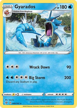 Gyarados 040/192 - SWSH02 Rebel Clash Reverse Holofoil