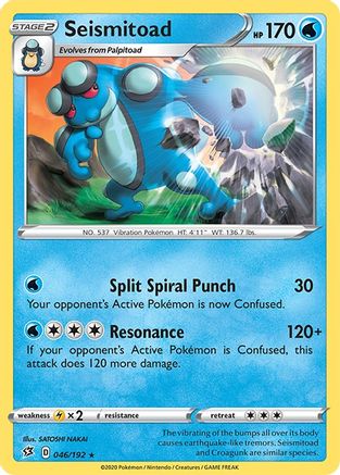 Seismitoad 046/192 - SWSH02 Rebel Clash Reverse Holofoil