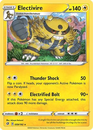 Electivire 059/192 - SWSH02 Rebel Clash Reverse Holofoil
