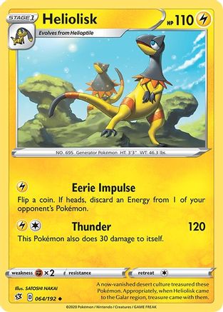 Heliolisk 064/192 - SWSH02 Rebel Clash Reverse Holofoil