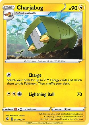 Charjabug 065/192 - SWSH02 Rebel Clash Reverse Holofoil