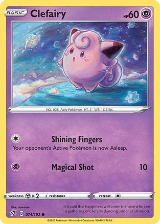 Clefairy 074/192 - SWSH02 Rebel Clash Reverse Holofoil