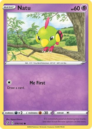 Natu 076/192 - SWSH02 Rebel Clash Reverse Holofoil