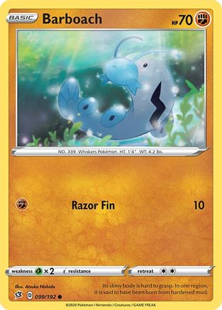 Barboach 099/192 - SWSH02 Rebel Clash Reverse Holofoil