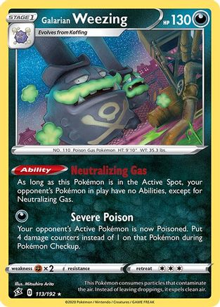Galarian Weezing 113/192 - SWSH02 Rebel Clash Reverse Holofoil