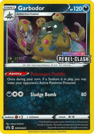 Garbodor (Prerelease) [Staff] SWSH025 - SWSH Sword & Shield Promo Cards Holofoil